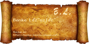 Benke László névjegykártya
